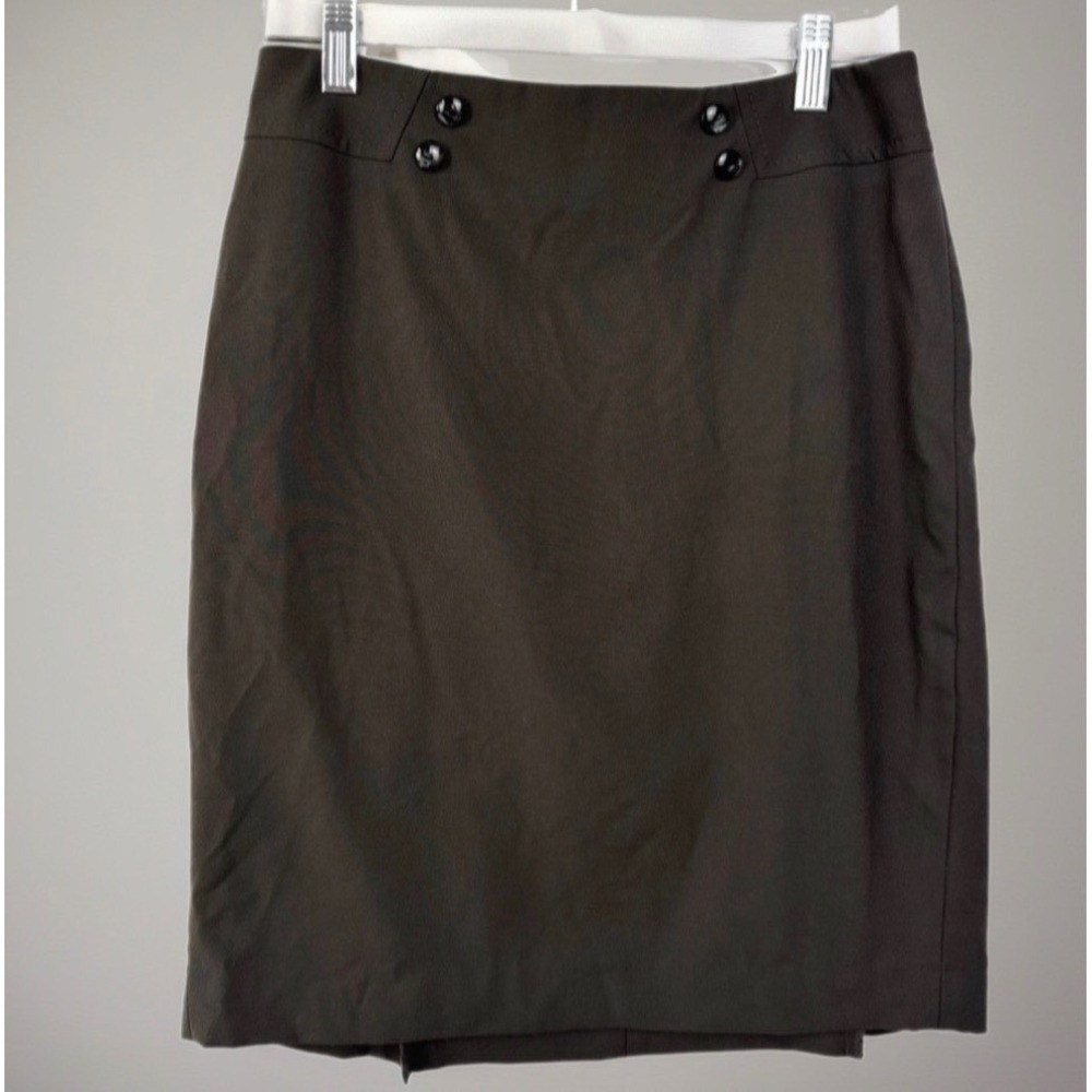 The Limited Pencil Skirt Women 2‎ Brown Nautical Button Stretch Career Office